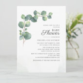 Botanische eucalyptusolie Baby shower Kaart (Staand voorkant)