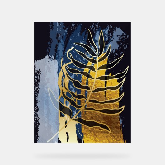 Botanische exotisch oerwoud palm acryl bord (Voorkant)