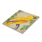 Botanische Exotische Wildlife Geel Oerwoud Papegaa Tegeltje (Zijkant)