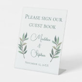 Botanische Fall Weddenschap Gastboek Pedestal Sign Reclamebord Met Voetstuk (Voorkant)
