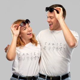 Botanische FAMILIE Elegante Minimalistische Bloeme Tri-Blend Shirt