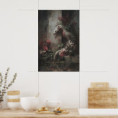 Botanische Fantasie Draak Kunst, Gotische Schepsel Poster (Keuken)