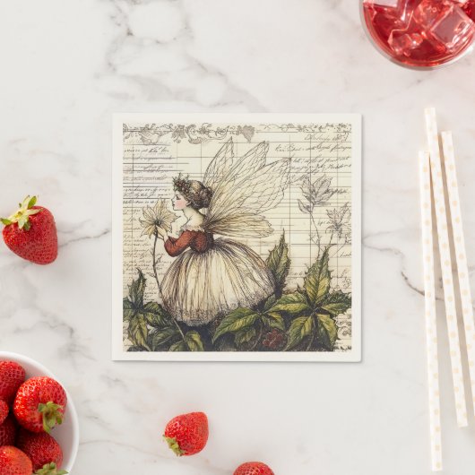 botanische fee met Antiek script Servet (Insitu)