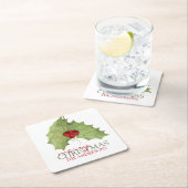 Botanische feestdag Elegant Merry kerstnaam Kartonnen Onderzetters (Insitu)