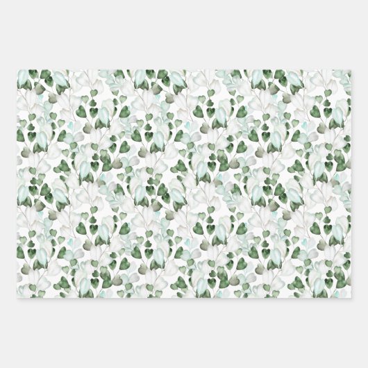 Botanische feestdag groen inpakpapier vel (Voorkant)