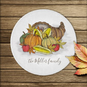 Botanische feestdag Harvest Cornucopia Waterverf Snijplank