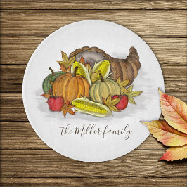 Botanische feestdag Harvest Cornucopia Waterverf Snijplank