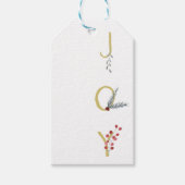 Botanische feestdag - Joy Rustic Gold Minimal Part Cadeaulabel (Voorkant)