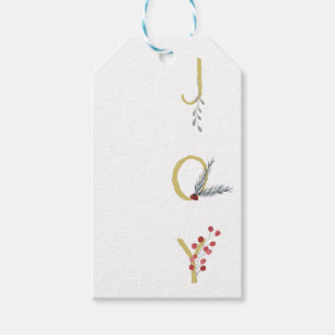 Botanische feestdag - Joy Rustic Gold Minimal Part Cadeaulabel
