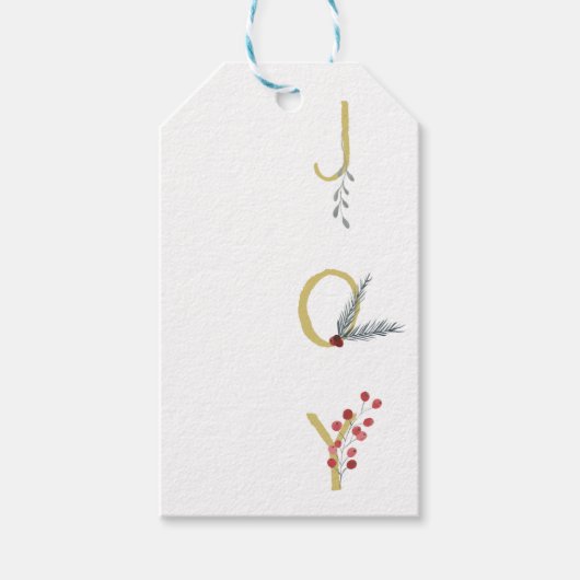 Botanische feestdag - Joy Rustic Gold Minimal Part Cadeaulabel (Voorkant)