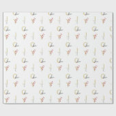 Botanische feestdag - Joy Rustic Gold Minimal Part Cadeaupapier (Vlak)