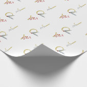 Botanische feestdag - Joy Rustic Gold Minimal Part Cadeaupapier (Hoek)