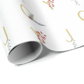 Botanische feestdag - Joy Rustic Gold Minimal Part Cadeaupapier (Rol Hoek)