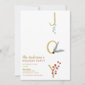 Botanische feestdag - Joy Rustic Gold Minimal Part Kaart (Voorkant)