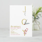 Botanische feestdag - Joy Rustic Gold Minimal Part Kaart (Staand voorkant)