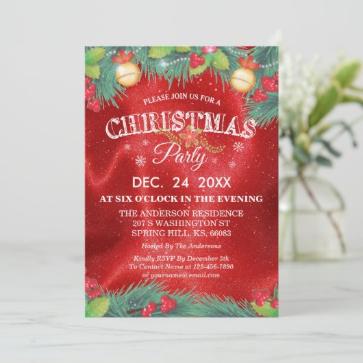 Botanische feestdag — kerstfeest kaart (Staand voorkant)