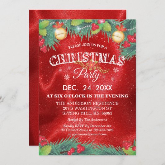 Botanische feestdag — kerstfeest kaart (Voorkant / Achterkant)