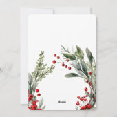 Botanische Feestelijke Kerstkrans Vrolijk Kerstfee Feestdagenkaart (Achterkant)