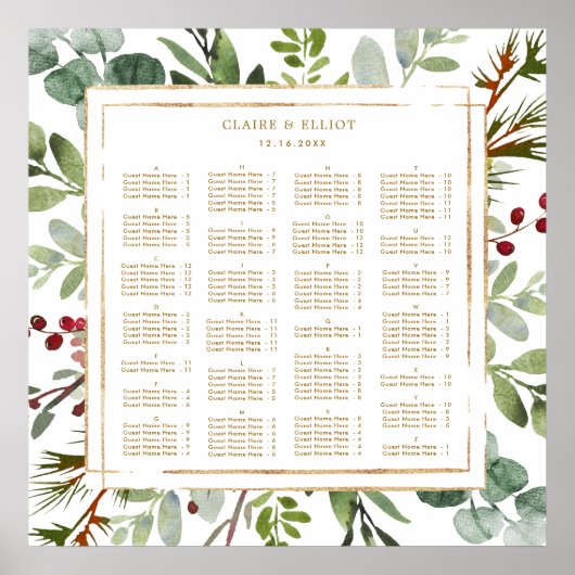 Botanische feestzeekaart poster (Voorkant)