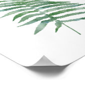 Botanische fern Leaf Green Waterverf Natuur Plant Poster (Hoek)