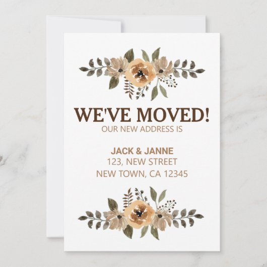 Botanische Flora Aankondigingskaart Verhuisd Aankondiging (Voorkant)