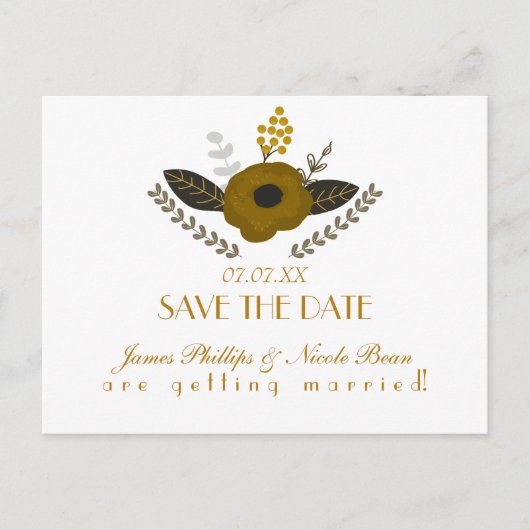 Botanische flora bespaart het Briefkaart Datum (Voorkant)