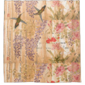 Botanische flora en Rozen flora Douchegordijn (Voorkant)