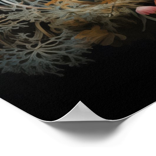  botanische flora illustratie retro antiek poster (Hoek)