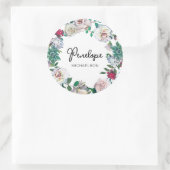 botanische flora met flacon met naam ronde sticker (Tas)