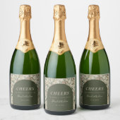 Botanische flora  Natuur Tuinkerken Sparkling Wijnetiket (Flessen)