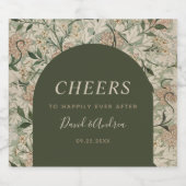 Botanische flora  Natuur Tuinkerken Sparkling Wijnetiket (Enkel label)