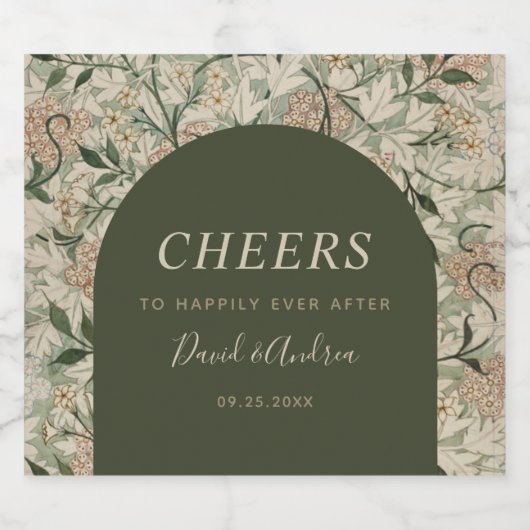 Botanische flora  Natuur Tuinkerken Sparkling Wijnetiket (Enkel label)