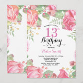 Botanische Floral 13e uitnodiging op zaterdag (Voorkant / Achterkant)