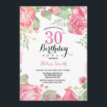Botanische Floral 30th Birthday Invitation Kaart<br><div class="desc">Botanische Floral 30th Birthday Invitation. Floral Pink Peonies Birthday Invitation for Women. Waterverf Floral Flower. Elegant roze en Peony Flowers. Volwassen verjaardag. Witte achtergrond. Zwart-wit. 13e 15e 16e 18e 21e 30e 40e 50e 60e 70e 90e 100e, Alle leeftijden. Voor verdere aanpassing, te klikken gelieve de knoop "van de Aanpassing het"en...</div>