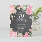 Botanische Floral, 70e verjaardag uitnodiging (Staand voorkant)