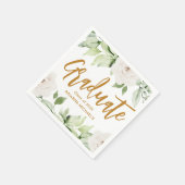Botanische Floral Afstuderen Afstuderen Wit Servet (Hoek)