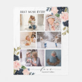 Botanische Floral Best Mam Photo Collage Fleece Deken (Voorkant)