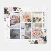 Botanische Floral Best Mam Photo Collage Fleece Deken (Voorkant (Horizontaal))