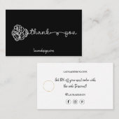 Botanische Floral Black — Minimale dank voor Logo Visitekaartje (Voorkant / Achterkant)