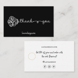Botanische Floral Black — Minimale dank voor Logo Visitekaartje