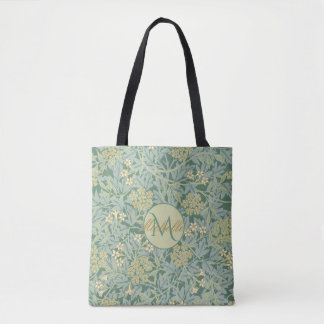 Botanische Floral  Blauwgroen en groen Tote Bag