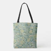 Botanische Floral Blauwgroen en groen Tote Bag (Achterkant)