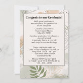 Botanische Floral Boho Afstuderen Aankondiging (Achterkant)