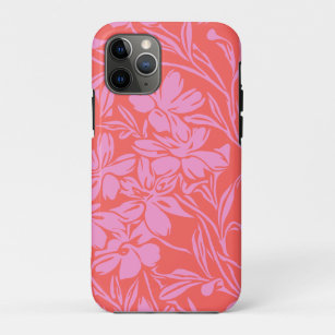 Botanische Floral Boho Art Design in Roze en Rood Case-Mate iPhone Case