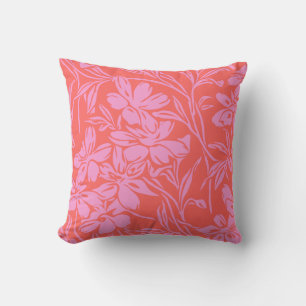 Botanische Floral Boho Art Design in Roze en Rood Kussen