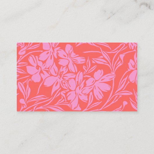 Botanische Floral Boho-kunst in roze rood geperson Visitekaartje (Achterkant)