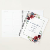 Botanische Floral Burgundy Greenery-script bruilof Planner (Display)