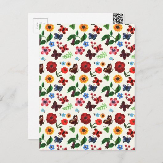 Botanische Floral Butterfly Briefkaart (Voorkant / Achterkant)