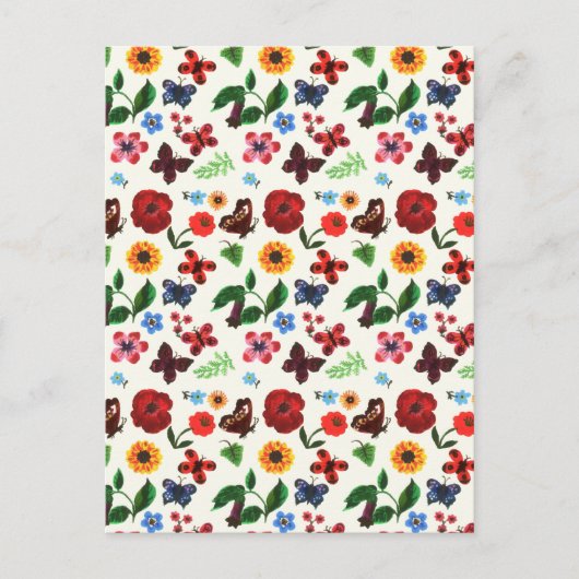 Botanische Floral Butterfly Briefkaart (Voorkant)