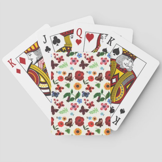 Botanische Floral Butterfly Pokerkaarten (Achterkant)